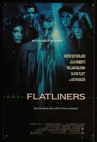 v133 FLATLINERS one-sheet movie poster '90 Kiefer Sutherland, Julia Roberts