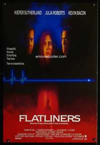 v134 FLATLINERS English one-sheet movie poster '90 Sutherland, Julia Roberts