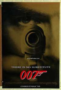 v146 GOLDENEYE DS advance 1sh '95 Pierce Brosnan as secret agent James Bond 007, cool close-up!