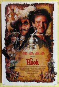 v160 HOOK DS one-sheet movie poster '91 Robin Williams, Struzan art!
