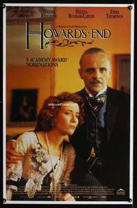 v162 HOWARDS END video one-sheet movie poster '92 Anthony Hopkins, Redgrave