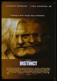 v179 INSTINCT REPRO poster '99 cool image of Anthony Hopkins!