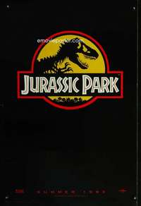 v185 JURASSIC PARK teaser one-sheet movie poster '93 Spielberg dinosaurs!