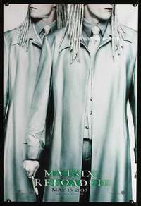 v224 MATRIX RELOADED DS Twins teaser one-sheet movie poster '03 Wachowski