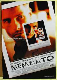 v229 MEMENTO one-sheet movie poster '00 Guy Pearce, Carrie-Anne Moss