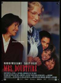 v240 MRS. DOUBTFIRE video one-sheet movie poster '93 Robin Williams in drag!