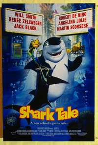 v312 SHARK TALE DS one-sheet movie poster '04 Dreamworks underwater cartoon!