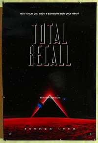 v367 TOTAL RECALL teaser one-sheet movie poster '90 Paul Verhoeven sci-fi!