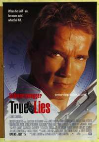 v372 TRUE LIES SS advance; style A one-sheet movie poster '94 Arnold Schwarzenegger