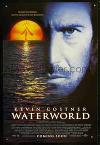 v386 WATERWORLD SS advance one-sheet movie poster '95 Kevin Costner sci-fi!