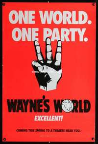 v387 WAYNE'S WORLD DS teaser one-sheet movie poster '91 different image!