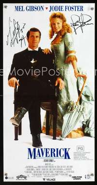 w121 MAVERICK Aust daybill movie poster '94 Mel Gibson, Jodie Foster