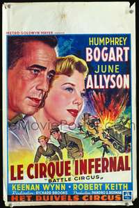 w182 BATTLE CIRCUS Belgian movie poster '53 Humphrey Bogart, Allyson