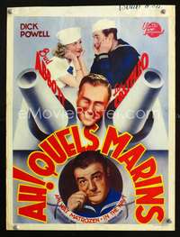 w190 IN THE NAVY Belgian movie poster '41 sailors Abbott & Costello!