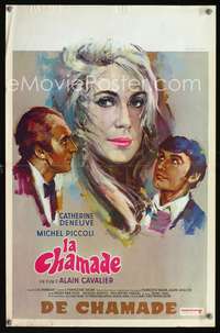 w191 LA CHAMADE Belgian movie poster '69 Deneuve by Bourduge!