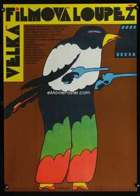 w294 VELKA FILMOVA LOUPEZ Czech 23x32 movie poster '86 wacky Vaca art!