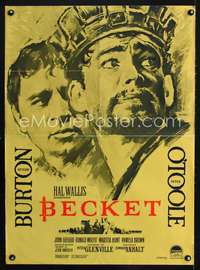 w425 BECKET Danish movie poster '64 art of Burton & O'Toole by Mac!