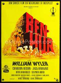w427 BEN-HUR Danish movie poster R70s Charlton Heston, Wyler