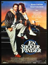 w428 BULL DURHAM Danish movie poster '88 Kevin Costner, baseball!