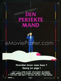 w438 MAKING MR. RIGHT Danish movie poster '87 Malkovich, cool art!
