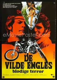 w450 WILD RIDERS Danish movie poster '71 bikers on the road to Hell!
