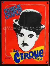 w233 CIRCUS French 23x32 movie poster R70s art of Chaplin by Bourduge!