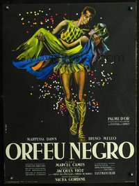 w225 BLACK ORPHEUS French 23x31 movie poster '59 Camus, Orfeu Negro