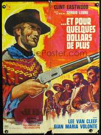 w238 FOR A FEW DOLLARS MORE French 23x31 movie poster '65 Tealdi art!