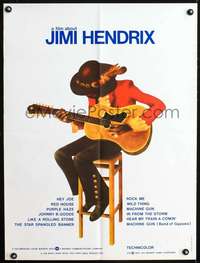 w243 JIMI HENDRIX French 24x32 movie poster '73 rock & roll god!