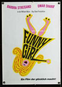 w052 FUNNY GIRL German movie poster '69 Barbra Streisand, Omar Sharif