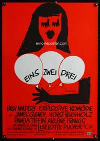 w066 ONE TWO THREE German movie poster '62 Wilder, Saul Bass art!