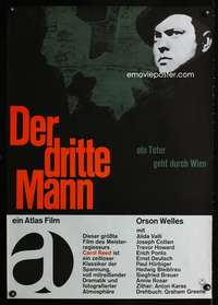 w075 THIRD MAN German movie poster R60s Orson Welles, film noir!