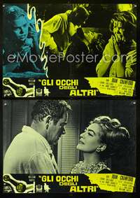 w340 I SAW WHAT YOU DID 2 Italian photobusta movie posters '65 Crawford