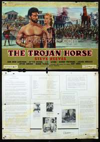 w378 TROJAN HORSE 2-sided Italian photobusta movie poster '62 Reeves