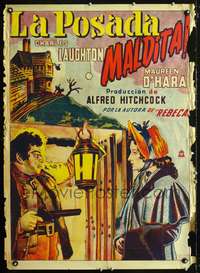 w168 JAMAICA INN Mexican movie poster '39 Hitchcock, Laughton