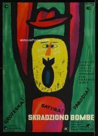 w465 BOMB WAS STOLEN Polish 23x32 movie poster '61 wacky Lipinski art!