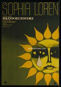 w515 SUNFLOWER Polish 23x33 movie poster '70 De Sica, Gorka art!