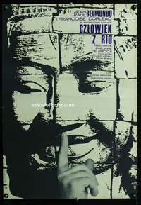 w518 THAT MAN FROM RIO Polish 23x32 movie poster '64 Freudenreich art