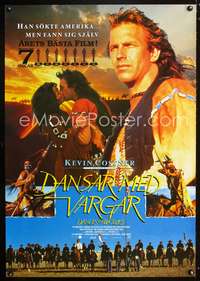 w023 DANCES WITH WOLVES Swedish movie poster '90 Kevin Costner