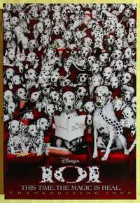 y006 101 DALMATIANS teaser one-sheet movie poster '96 dogs in theater!