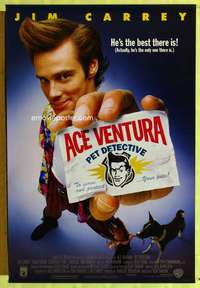 y014 ACE VENTURA DS one-sheet movie poster '94 Jim Carrey, pet detective!