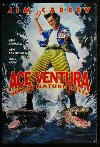 y015 ACE VENTURA WHEN NATURE CALLS teaser one-sheet movie poster '95 Carrey