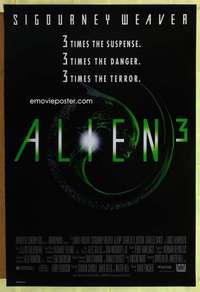 y022 ALIEN 3 DS one-sheet movie poster '92 Sigourney Weaver, cool sci-fi!