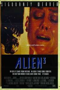 y023 ALIEN 3 DS int'l style B one-sheet movie poster '92 Sigourney Weaver
