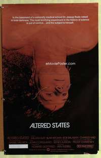 y026 ALTERED STATES foil one-sheet movie poster '80 William Hurt, Chayefsky