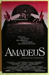 y027 AMADEUS one-sheet movie poster '84 Milos Foreman, Mozart bio!