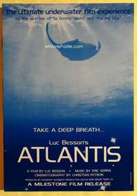 y037 ATLANTIS one-sheet movie poster '94Luc Besson underwater documentary!