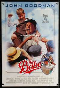 y043 BABE DS one-sheet movie poster '92 John Goodman as Ruth, baseball!