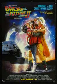 y045 BACK TO THE FUTURE II DS advance one-sheet movie poster '89 Struzan art