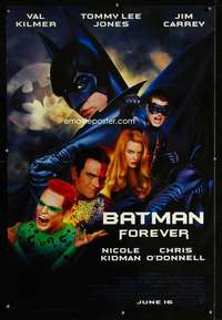 y058 BATMAN FOREVER DS advance one-sheet movie poster '95 Kilmer, Kidman